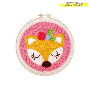 DIY Russian Embroidery Craft Kit Hand-embroidered Painting of a Fox